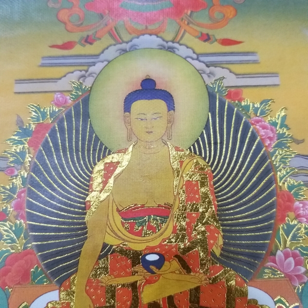 Tranh Thangka Bổn Sư Thích Ca Mâu Ni Phật_35x20cm